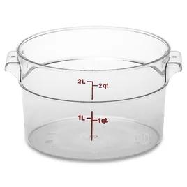 Food Storage Container 7.1875X4.1875 IN 2 QT Clear Round PC Dishwasher Safe 1/Each
