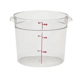 Food Storage Container 6 QT Clear Round 1/Each