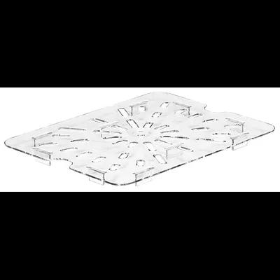 Drain Drip Tray 1/2 Size 10.5X8X0.625 IN Clear Rectangle PC Dishwasher Safe Perforated Freezer Safe 1/Each