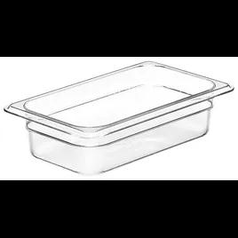 Food Pan 1/4 Size 2.5 IN 1.8 QT Clear PC 1/Each