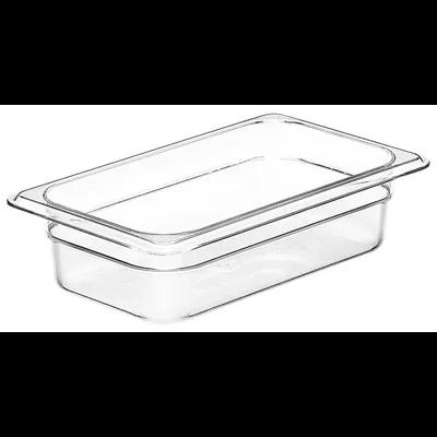 Food Pan 1/4 Size 2.5 IN 1.8 QT Clear PC 1/Each