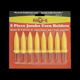 Corn Holder Set Jumbo Plastic Yellow 8 Piece 8/Pack