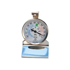 Refrigerator/Freezer Thermometer Stainless Steel Round Hanging Standing -20F to 80F 1/Each