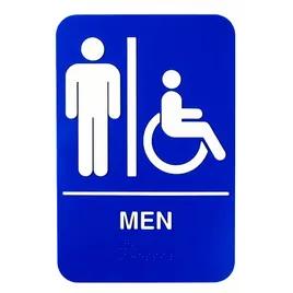 Men's Restroom Sign 6X9 IN Blue With Handicap Accessible On Sign 1/Each