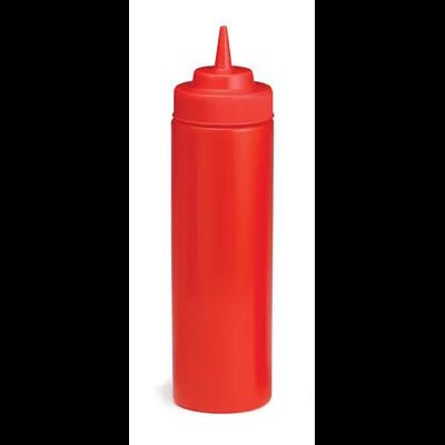 Bottle 24 OZ 2.75X9 IN PE Plastic Red Round Wide Mouth Dishwasher Safe Squeeze 1/Each