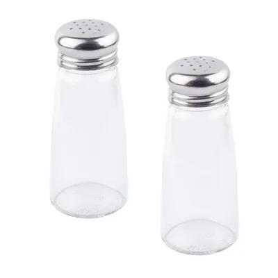 Salt & Pepper Shaker 3 OZ Glass Round Mushroom Top Smooth Dishwasher Safe 1/Each