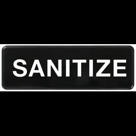 Sign 9X3 Sanitize PS White Black Self-Adhering 1/Each