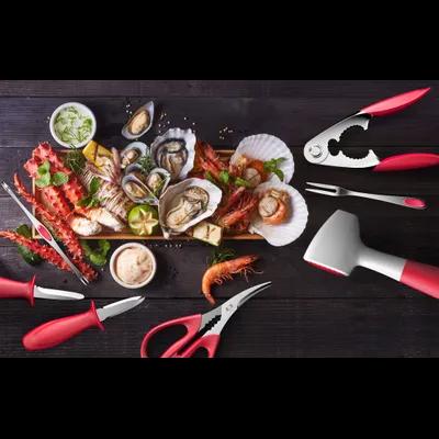 Maine Man Seafood Shears 7.25 IN Stainless Steel Acrylonitrile Butadiene Styrene (ABS) Red Dishwasher Safe 1/Each