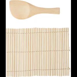 Sushi Mat And Rice Paddle 2P/C Set 7.25X5.25 IN Bamboo 1/Each