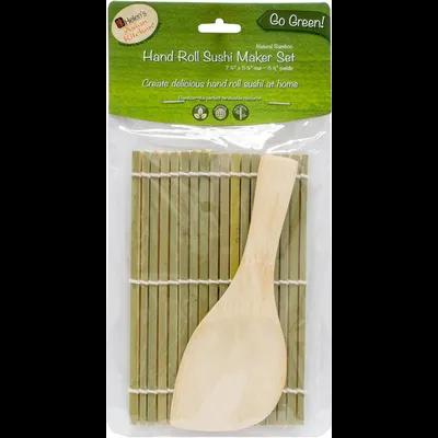 Sushi Mat And Rice Paddle 2P/C Set 7.25X5.25 IN Bamboo 1/Each