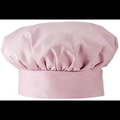 Chef Revival® Chef Hat Medium (MED) Pink Cotton Flat Top 1/Each