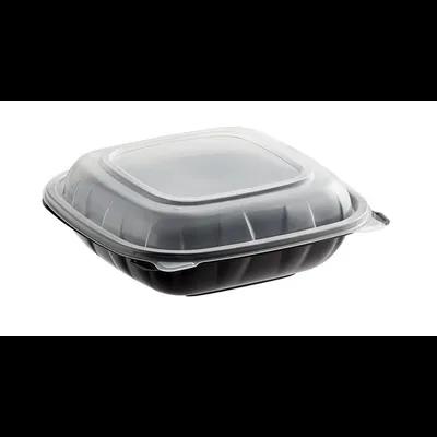 Victoria Bay Take-Out Container Hinged 9X9 IN PP Black Clear Square 100/Case