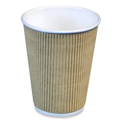 Victoria Bay Hot Cup 12 OZ Paper Kraft Fluted Rippled 500/Case