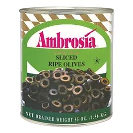 Ambrosia Sliced Black Olives #10 CN 6/Case