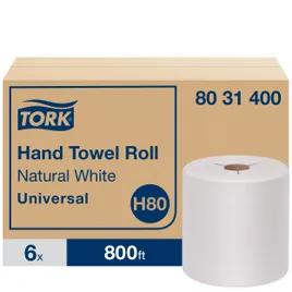 Tork Roll Paper Towel H80 8IN X800FT White Standard Roll Embossed Refill 7.8IN Roll 1.925IN Core Diameter 6 Rolls/Case