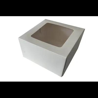 Cake Box 1/4 Size White With Window 100/Case