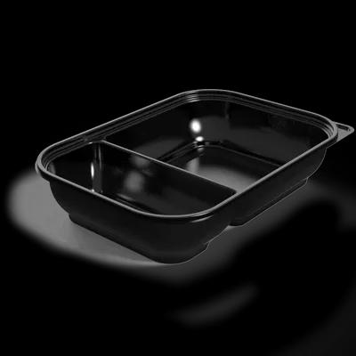 Take-Out Container Base 64 OZ 2 Compartment PP Black 300/Case