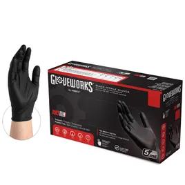 Gloveworks® Gloves Large (LG) Black 5MIL Textured Nitrile Powder-Free 100 Count/Box 10 Box/Case 1000 Count/Case