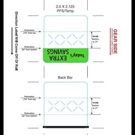 PFS/Tamp Today's Extra Label 2X2.125 IN Green 20 Rolls/Case 5000 Count/Case