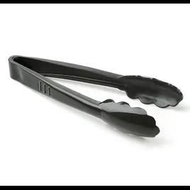 Essentials Tongs 9 IN Black Heavy Duty Wrapped Scalloped 24/Case