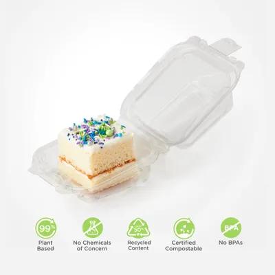 Simply Secure Dessert Hinged Container Mini 2.5X3X3 IN PLA Clear Square 162/Case