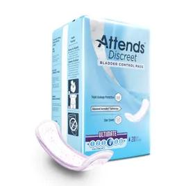 Attends® Discreet Ultimate Bladder Control Pad Womens 15X5 IN 20 Count/Bag 10 Bags/Case 200 Count/Case