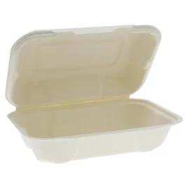 Take-Out Container Hinged 6.5X9.1X3.1 IN Fiber Blend Natural 200/Case