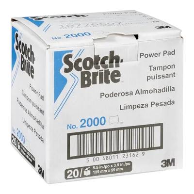 Scotch-Brite™ 2000 Scouring Pad 5.5X3.9 IN Fiber Blue Bow Power Dishwasher Safe Low Scratch 20/Case