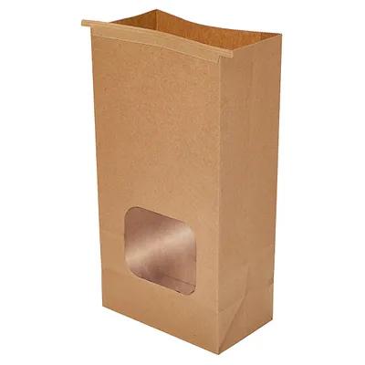 Tortilla Chip Bag Large (LG) 7.5X4.25X14.65 IN Kraft With Window 250/Case