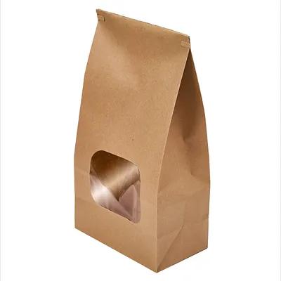 Tortilla Chip Bag Large (LG) 7.5X4.25X14.65 IN Kraft With Window 250/Case