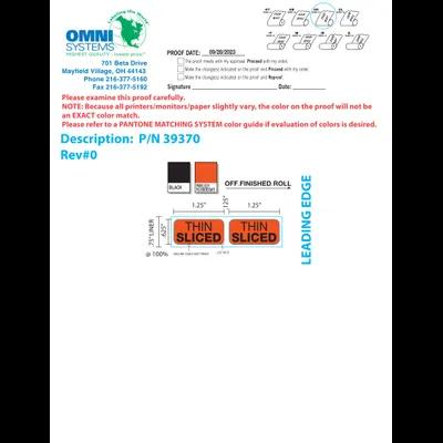 Thin Sliced Label 1000 Count/Roll 4 Rolls/Case