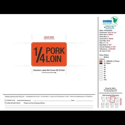 1/4 Pork Loin Label 1000 Count/Roll 4 Rolls/Case