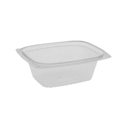 Showcase Deli Container Base & Lid Combo With Flat Lid 12 OZ OPS Clear Rectangle 1/Case