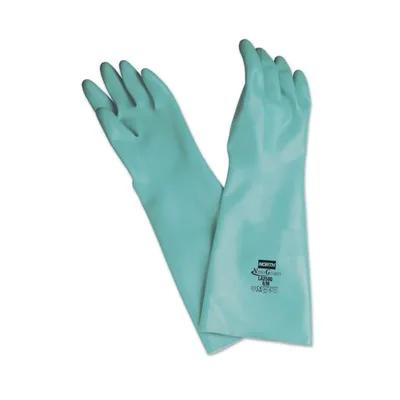 North® Nitriguard Plus™ Gloves Small (SM) Size 8 Green Nitrile Chemical Resistant Latex Free 13IN Cuff Length 12/Dozen