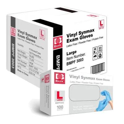 Synmax Gloves Large (LG) Blue Vinyl Nitrile Powder-Free Latex Free 100 Count/Box 10 Box/Case