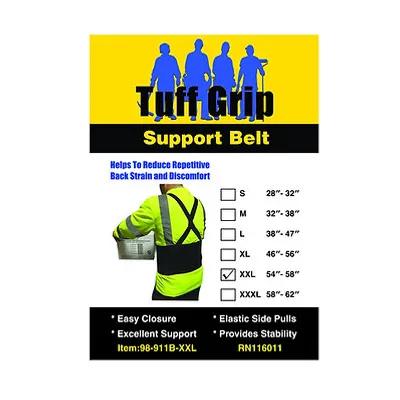 Tuff Grip Back Support Belt XXL Black Economy Flexible Adjustable 1/Case