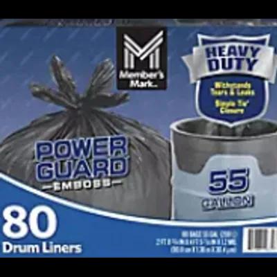 Members Mark Can Liner 55 GAL 1.2MIL With Flap Tie Closure 80/Case