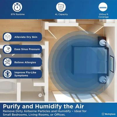 Humidifier White 1.05 GAL Antimicrobial 1/Each