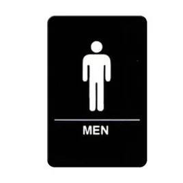 Men's Room Sign 6X9 IN White Black 1/Each