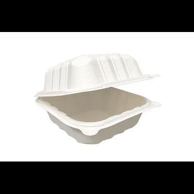 Pebble Box Take-Out Tray Hinged 6X6X3 IN PP White Square 250/Case