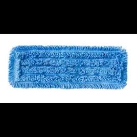 Mop Head 18 IN Blue Microfiber Hook & Loop Backing Loop End Premium 48 Count/Case