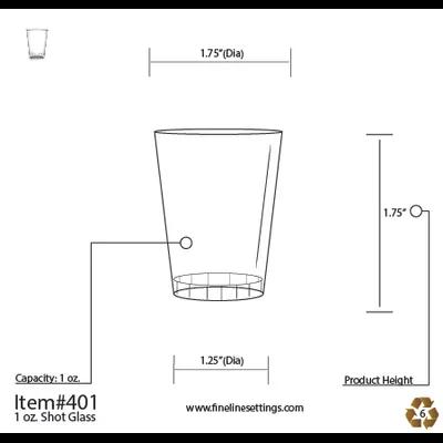 Cup Shot 1 OZ Plastic Clear 2500/Case