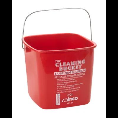 Utility Bucket & Pail 3 QT Plastic Red Sanitizer 1/Each