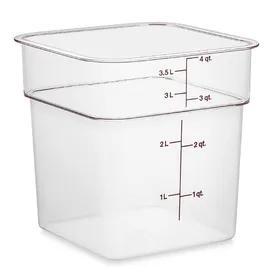 Food Storage Container 7.25X7.25X3.875 IN 2 QT Clear Square PC 1/Each