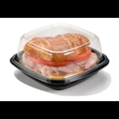 Take-Out Container Base 6X6X1.2 IN PET Black Square 300/Case
