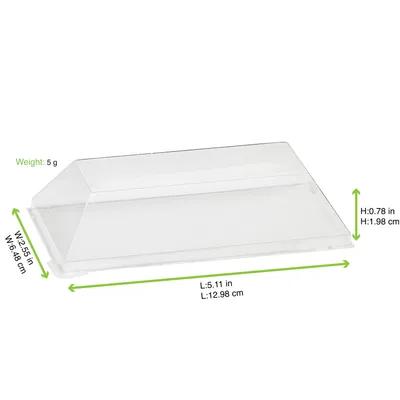 Lid Dome 5.11X2.55X0.78 IN PET Clear Rectangle For Container 100 Count/Pack 1 Packs/Case 100 Count/Case