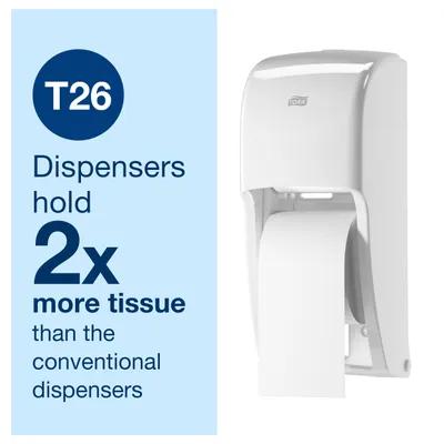 Tork Toilet Paper & Tissue Roll T26 3.75X3.77 IN 625 FT 1PLY White High Capacity Embossed 2000 Sheets/Roll 36 Rolls/Case