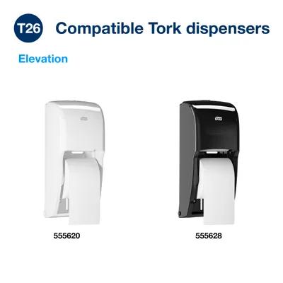 Tork Toilet Paper & Tissue Roll T26 3.75X3.77 IN 625 FT 1PLY White High Capacity Embossed 2000 Sheets/Roll 36 Rolls/Case