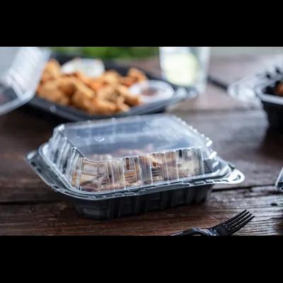 MealMaster® Chicken Barn & Lunch Box 4 Piece 9.5X8X3 IN MFPP OPS Black Clear Without Handle Vented 100/Case