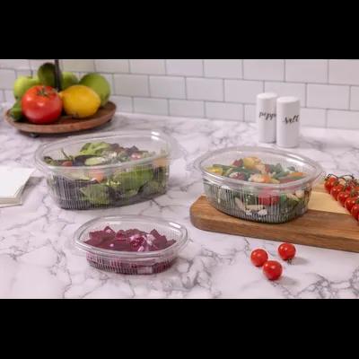 Deli Container Hinged With Flat Lid 12 OZ RPET Clear Rectangle 200/Case